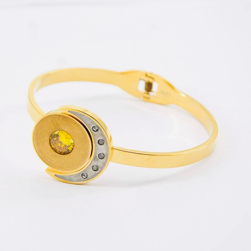 Crescent Moon Bangle Bracelet